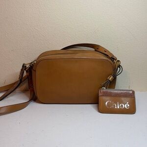 Chloé Camera Brown Tan Leather Shoulder Crossbody Bag